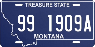 MT license plate 991909A