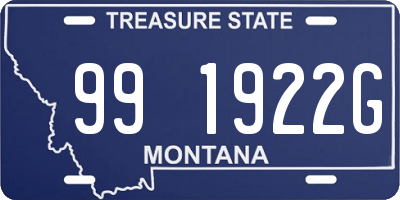 MT license plate 991922G