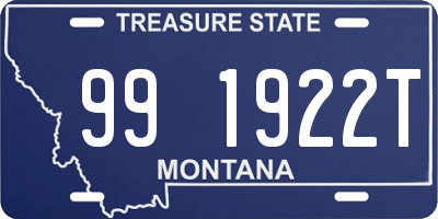 MT license plate 991922T