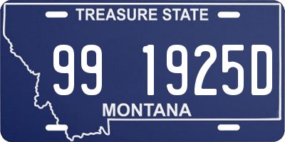 MT license plate 991925D