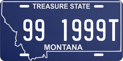 MT license plate 991999T