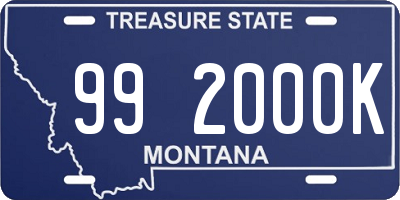 MT license plate 992000K