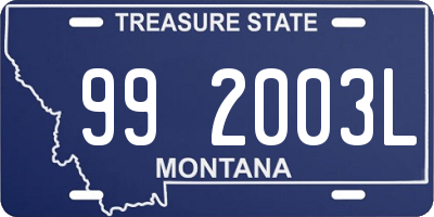 MT license plate 992003L