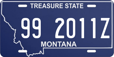 MT license plate 992011Z