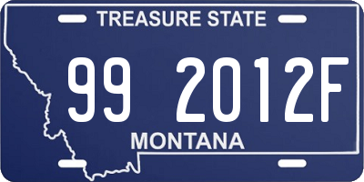 MT license plate 992012F