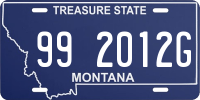 MT license plate 992012G