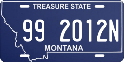 MT license plate 992012N