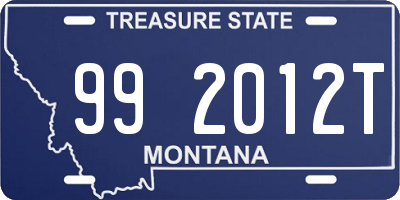 MT license plate 992012T