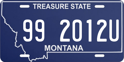 MT license plate 992012U