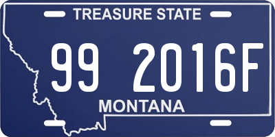 MT license plate 992016F