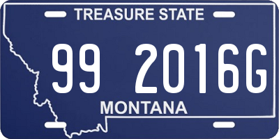 MT license plate 992016G