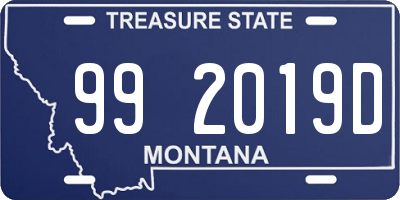 MT license plate 992019D