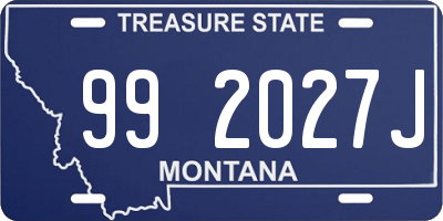 MT license plate 992027J