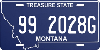 MT license plate 992028G