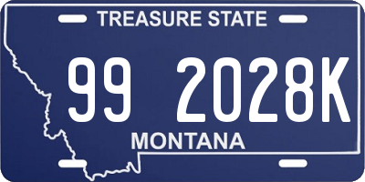 MT license plate 992028K