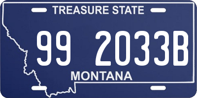 MT license plate 992033B