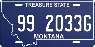 MT license plate 992033G