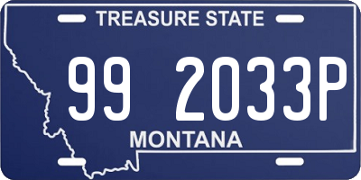 MT license plate 992033P