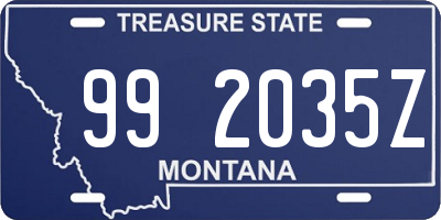 MT license plate 992035Z