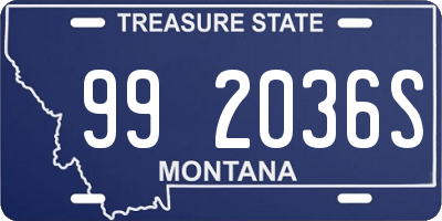 MT license plate 992036S