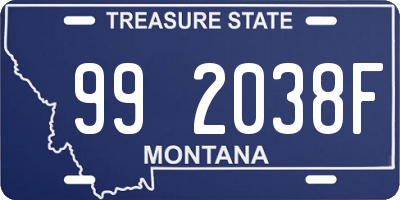 MT license plate 992038F