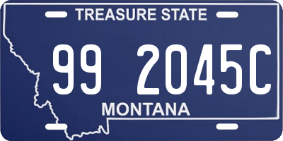 MT license plate 992045C