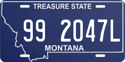 MT license plate 992047L