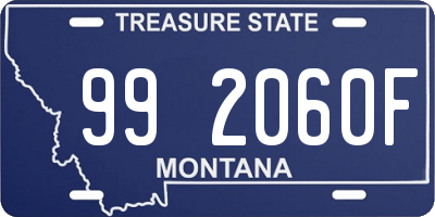 MT license plate 992060F