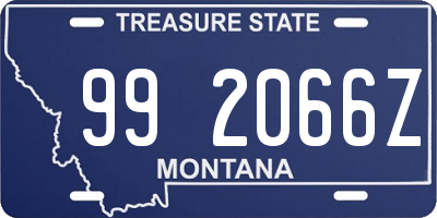 MT license plate 992066Z