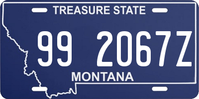 MT license plate 992067Z