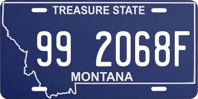 MT license plate 992068F