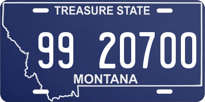 MT license plate 992070O