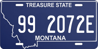 MT license plate 992072E