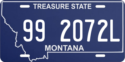 MT license plate 992072L