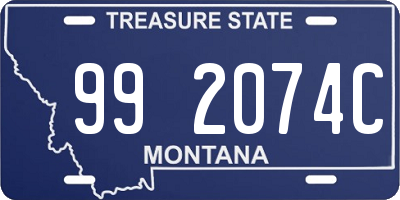 MT license plate 992074C