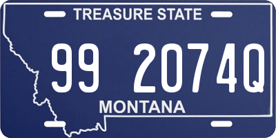 MT license plate 992074Q