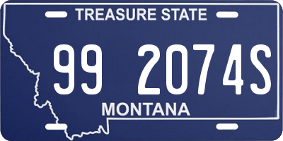 MT license plate 992074S