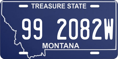 MT license plate 992082W