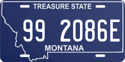 MT license plate 992086E