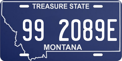 MT license plate 992089E