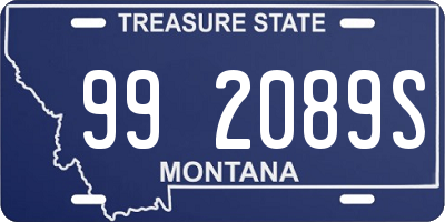 MT license plate 992089S