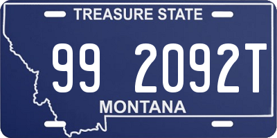 MT license plate 992092T