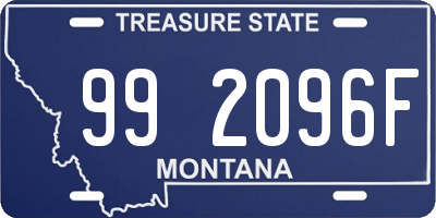 MT license plate 992096F