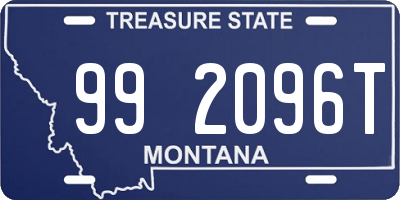 MT license plate 992096T