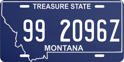 MT license plate 992096Z