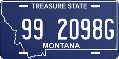 MT license plate 992098G