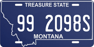 MT license plate 992098S