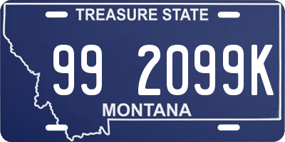 MT license plate 992099K