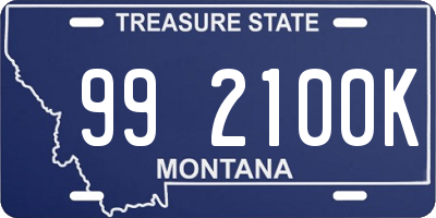 MT license plate 992100K