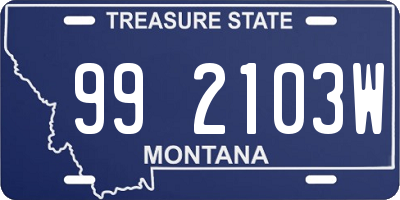 MT license plate 992103W